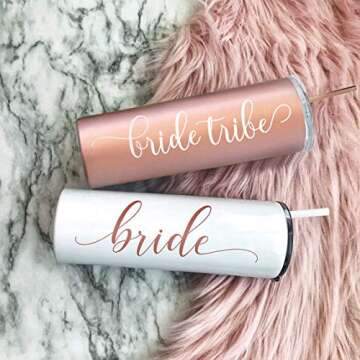 Bride to Be 20 oz Skinny Tumblers - Perfect Bridesmaid Gifts