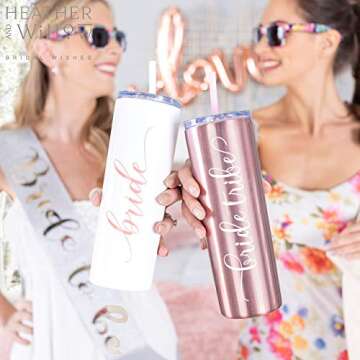Bride to Be 20 oz Skinny Tumblers - Perfect Bridesmaid Gifts