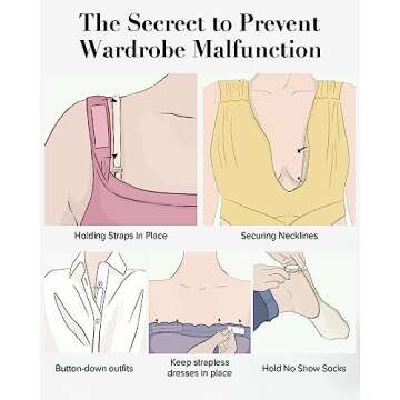 VOCH GALA 100 Strips Double Sided Tape for Fashion and Clothes, Waterproof Fashion Clothing Tape, Fabric Tape to Skin, Strong Adhesive Body Tape, Clear Transparent for All Skin Shades