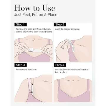 VOCH GALA 100 Strips Double Sided Tape for Fashion and Clothes, Waterproof Fashion Clothing Tape, Fabric Tape to Skin, Strong Adhesive Body Tape, Clear Transparent for All Skin Shades