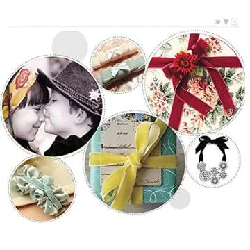 KIKOU Vintage Burgundy Velvet Ribbon, 1 Inch X 25Yd,Khaki