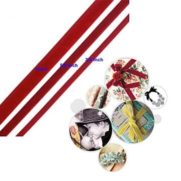 KIKOU Vintage Burgundy Velvet Ribbon, 1 Inch X 25Yd,Khaki