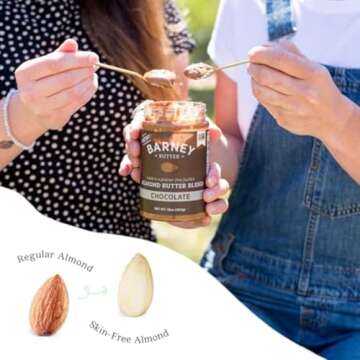Barney Butter Almond Butter, Chocolate, 16 Ounce Jar, Skin-Free Almonds, No Stir, Non-GMO, Gluten Fr...