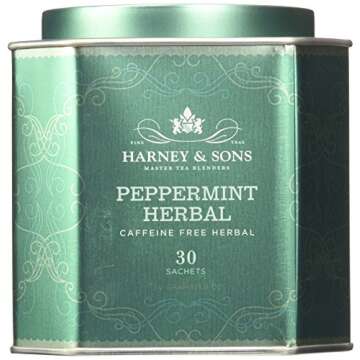 Harney & Sons Peppermint Herbal Tea - Caffeine-Free Sachets