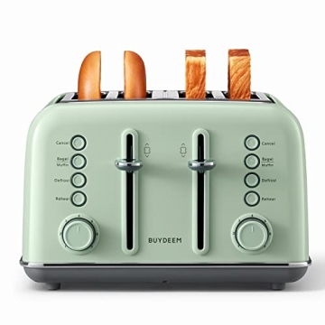 BUYDEEM DT640 4-Slice Toaster Extra Wide Slots Retro Design
