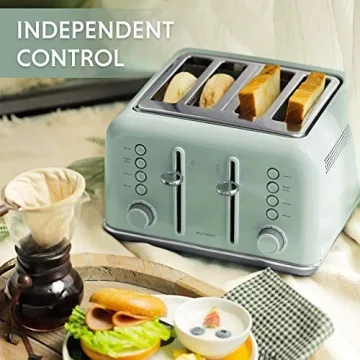 BUYDEEM DT640 4-Slice Toaster Extra Wide Slots Retro Design