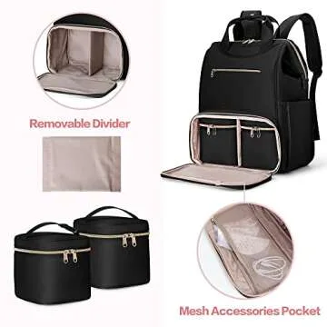 Fasrom Wearable Breast Pump Bag Backpack with Cooler and Pump Tote Bag, Compatible with Momcozy, Medela and Elvie Hands Free Pumps, Black (Patent Design)
