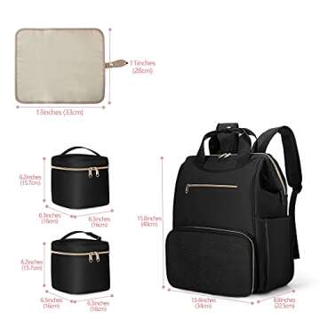 Fasrom Wearable Breast Pump Bag Backpack with Cooler and Pump Tote Bag, Compatible with Momcozy, Medela and Elvie Hands Free Pumps, Black (Patent Design)