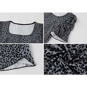 Women's Retro Ruffle Sleeve Square Neck Elegant Tops