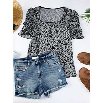 Women's Retro Ruffle Sleeve Square Neck Elegant Tops