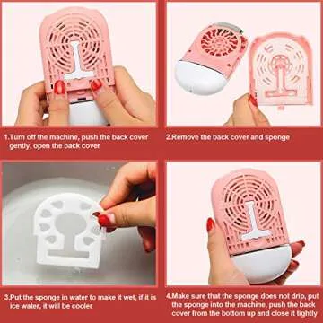 USB Air Conditioning Blower Handheld Eyelash Fan Dryer Rechargeable Eyelashes Dryer Fan Mini Portable Fans with 2 Pieces Straight and Curved Tweezers for Eyelash Extensions Women(Pink)