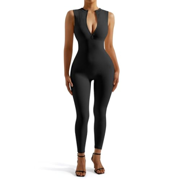 Stylish SUUKSESS Women's Ribbed One Piece Bodycon Jumpsuit