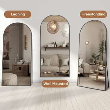 Full Length Oversized Arched Mirror 76x34 for Home