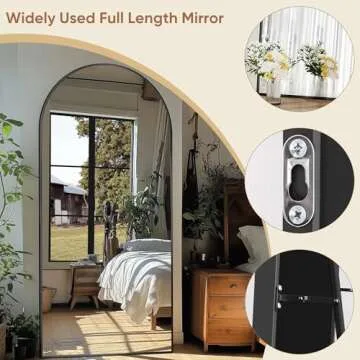 Full Length Oversized Arched Mirror 76x34 for Home