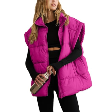 APAFES Women Winter Oversized Puffer Vest Light and Cozy Insulated Outerwear