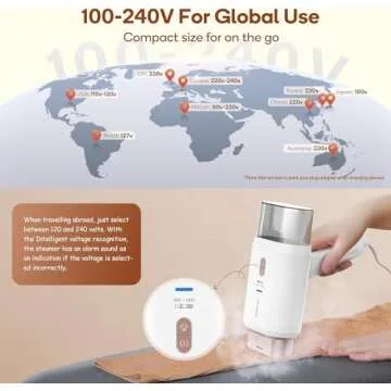 Newbealer Dual Voltage Steamer for Travel Perfect Wrinkle Removal