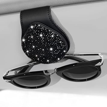 Accmor Bling Car Sunglass Holder - Stylish Rhinestone Eyeglass Clip