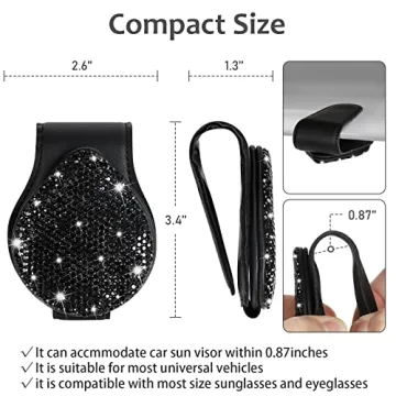 Bling Car Sunglass Holder - Stylish Eyeglass Clip
