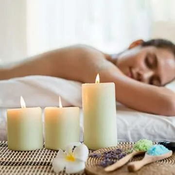 3 Pack Ivory 3" × 4" 6" 8" Pillar Candles, Unscented Column Candles for Home Restaurants Spa Church Weddings, Smokeless Dripless and Clean Burning Emergency Candles