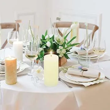 3 Pack Ivory 3" × 4" 6" 8" Pillar Candles, Unscented Column Candles for Home Restaurants Spa Church Weddings, Smokeless Dripless and Clean Burning Emergency Candles