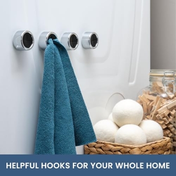 S&T INC. Round Adhesive Push Towel Hooks, 4 Pack