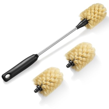 Purtribe Water Bottle Cleaning Scrubbing Brush with 2 Replaceable Bottle Brush Heads, Compatible wit...