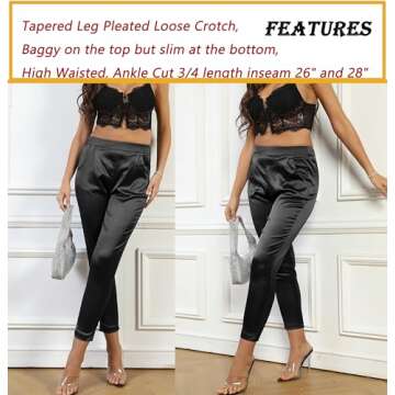 Heipeiwa Women's Elegant Satin Pants for Any Occasion