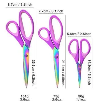 Craft Scissors Set of 3, Sharp Titanium Blades