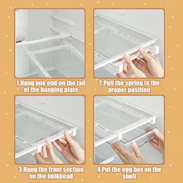 Egg Holder For Refrigerator，Mini Fridge Drawer Organizer Refrigerator Egg Storage Bin Clear Egg Tray Egg Organizer Clear Plastic Storage Container Egg Container for Refrigerator