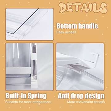 Egg Holder For Refrigerator，Mini Fridge Drawer Organizer Refrigerator Egg Storage Bin Clear Egg Tray Egg Organizer Clear Plastic Storage Container Egg Container for Refrigerator