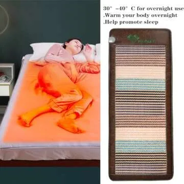 PHYMAT Far Infrared Heating Pad for Back - Infrared Mat Full Body - Amethyst Mat - Bio Crystal Mat - 5 Color Natural Gemstones Heating Pad with Overheat Protection and Auto Off Function(67"x27")