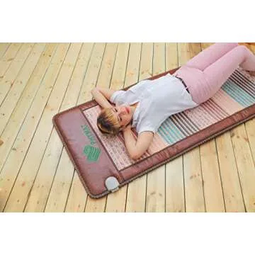 PHYMAT Far Infrared Heating Pad for Back - Infrared Mat Full Body - Amethyst Mat - Bio Crystal Mat - 5 Color Natural Gemstones Heating Pad with Overheat Protection and Auto Off Function(67"x27")