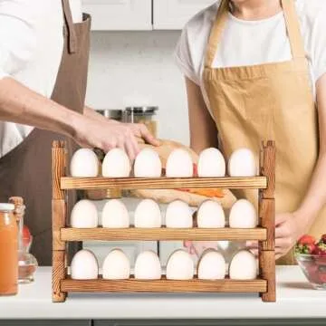 Stackable Wooden Egg Holder for 36 Fresh Eggs - Rustic Decor