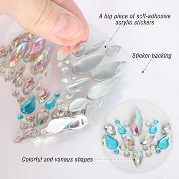 Dazzling Rhinestone Face Gems for Rave and Festivals