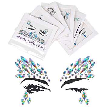 Dazzling Rhinestone Face Gems for Rave and Festivals