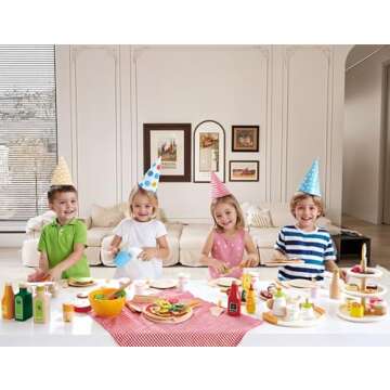 Hape Wooden Hamburger and Hot Dogs Set for Creative Play