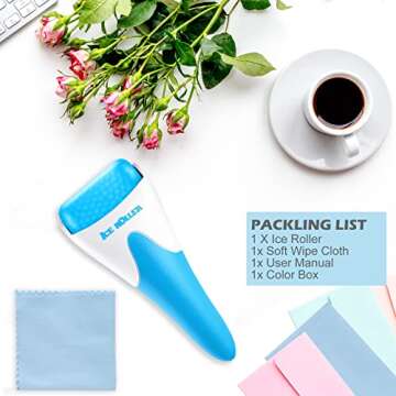 AFOUNDA Ice Roller for Face, Eyes and Whole Body Relief, Reduces Puffiness, Migraine Pain Relief & Energizes Skin - Ideal for All Skin Types (Blue)