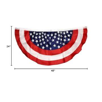 Gift Boutique Patriotic Bunting Banner 4 Pack American Flag Stars and Stripes USA July 4 Red White & Blue 48" x 24" Pleated with Grommets for Memorial Day and Independence Day Outdoor Decorations