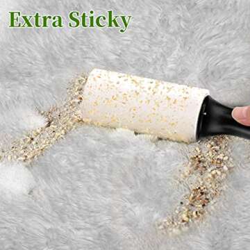 Lint Roller Pet Hair Remover Extra Sticky Rollers with Travel Mini Tape Roller for Clothes, Car Seat, Sofa -8 Count