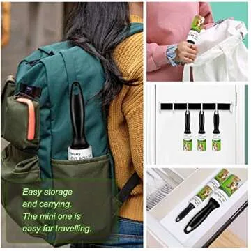 Lint Roller Pet Hair Remover Extra Sticky Rollers with Travel Mini Tape Roller for Clothes, Car Seat, Sofa -8 Count