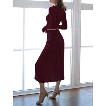 Stylish Pink Queen 2 Piece Knit Sweater Skirt Set