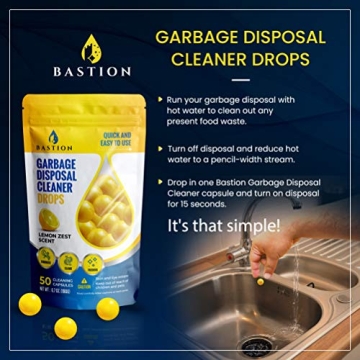 Bastion Lemon Zest Garbage Disposal Cleaner 50 Count