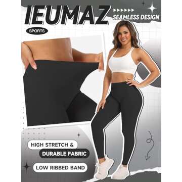 Ieumaz Scrunch Butt Lifting Leggings for Women Impact Gym Seamless Workout Leggings Mid Low Waist Tu...