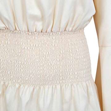 Frawirshau Beige Off-Shoulder Renaissance Pirate Blouse, Women's Steampunk Peasant Top, Size S