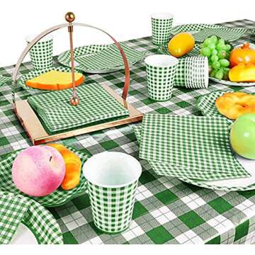 Gatherfun Green Plaid Disposable Napkins - 50 Pack