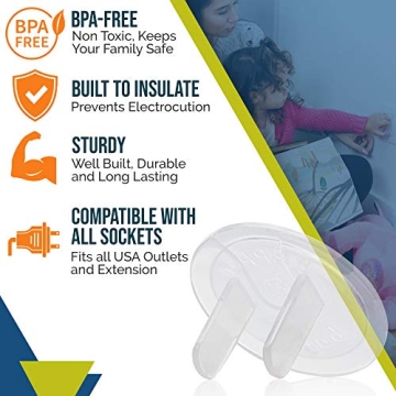 Clear Outlet Covers - Baby Safety Solutions in 50 Pack