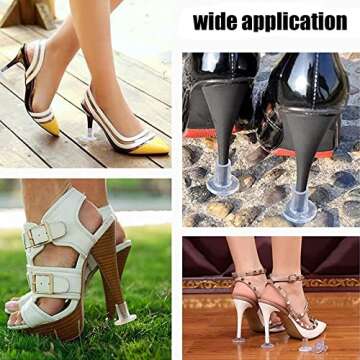 21 Pairs 3 Sizes Heel Protectors for Grass, High Heel Stoppers for Grass, Clear Stiletto High Heel C...