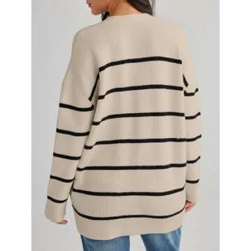 LILLUSORY Women Oversized Cardigan Sweater 2025 Fall Outfits Cloth Fashion V Neck Knit Button Front Casual Trendy Tops Apricot Large