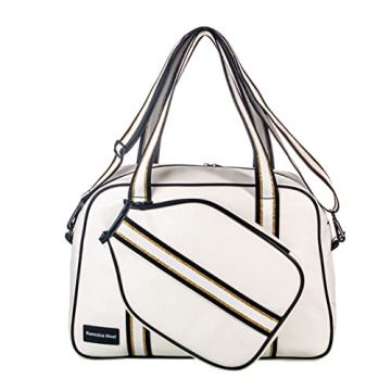 Stylish PU Leather Pickleball Tote with Adjustable Strap