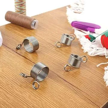 VinBee 6 Pack Knitting Crochet Loop Ring for Fingers 2 Size Crochet Ring Guide Finger Holder Knitting Thimble for Crochet Knitting Crafts Accessories Tool